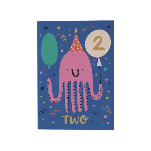 Two Octopus Birthday Card