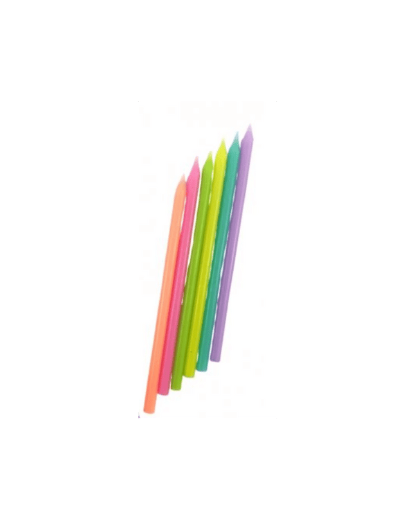 Neon Bright Slim Party Candles