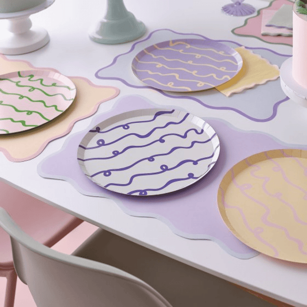 Pastel Wavy Paper Plates
