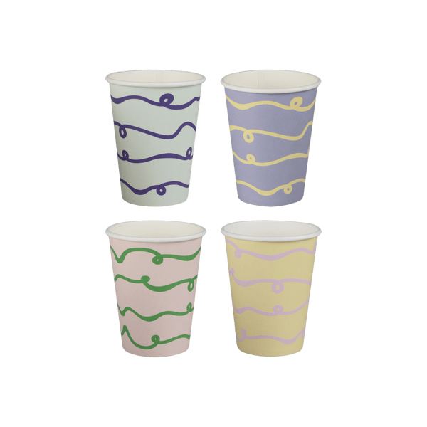 Pastel Wave Paper Cups