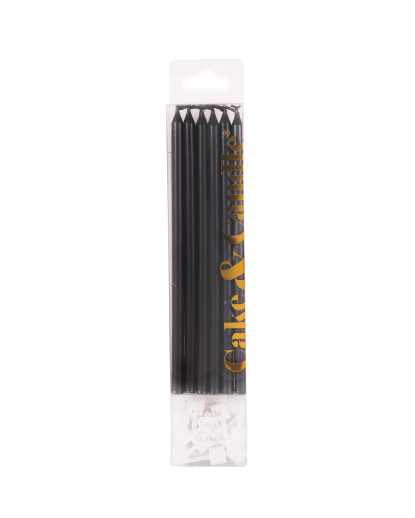 tall black birthday cake candles