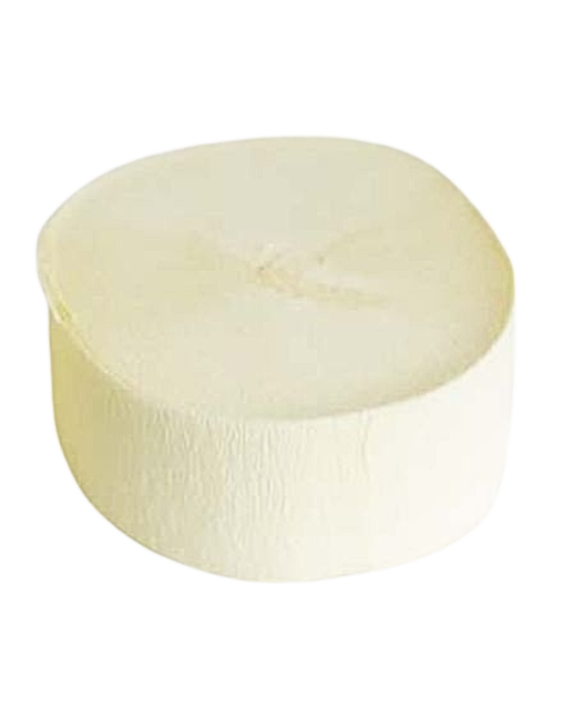 large roll of cream crepe paper streamer