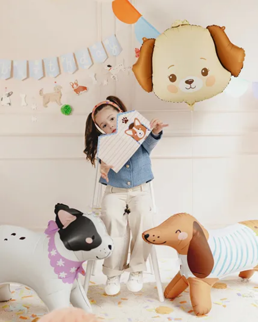 Puppy Dog Foil Balloon Filled with Helium