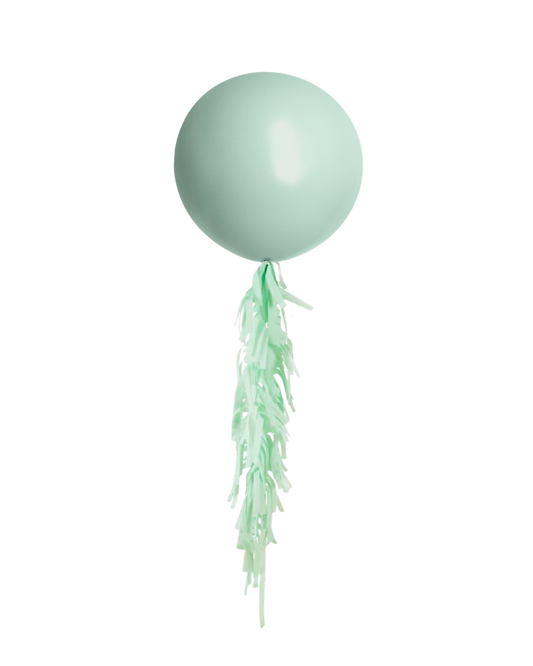 Empower Mint Jumbo Balloon and Fringe Filled with Helium