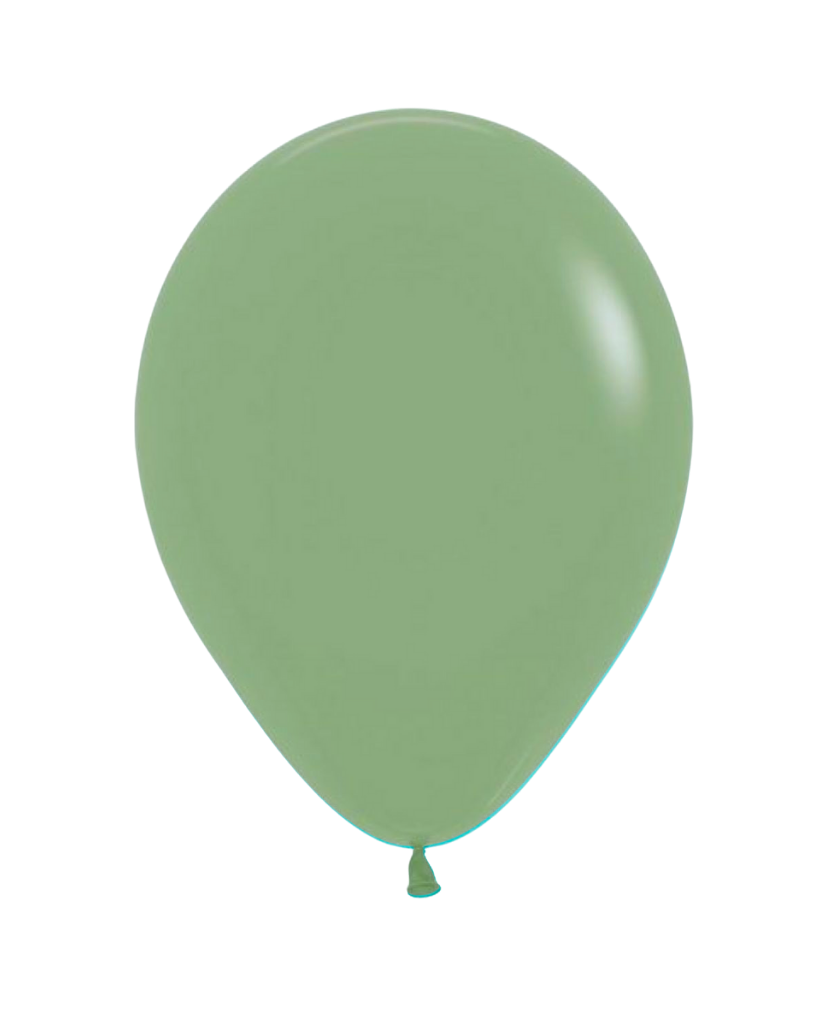 5 Flat Eucalyptus Green Standard Balloons