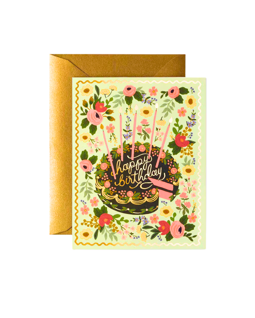 Floral Cake Birthday Card