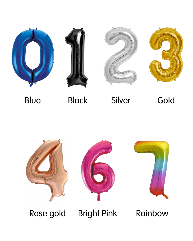 Foil numbers by Poppies For Grace party store in Hawthorn.