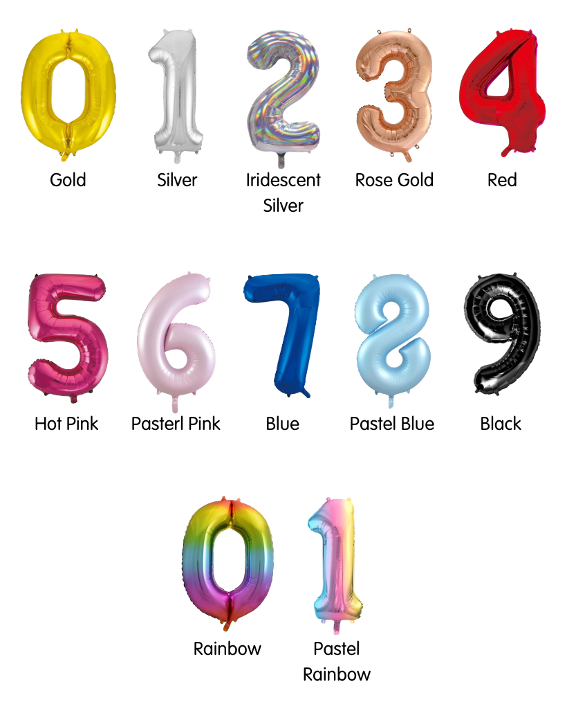 Foil numbers by Poppies For Grace party store in Hawthorn.