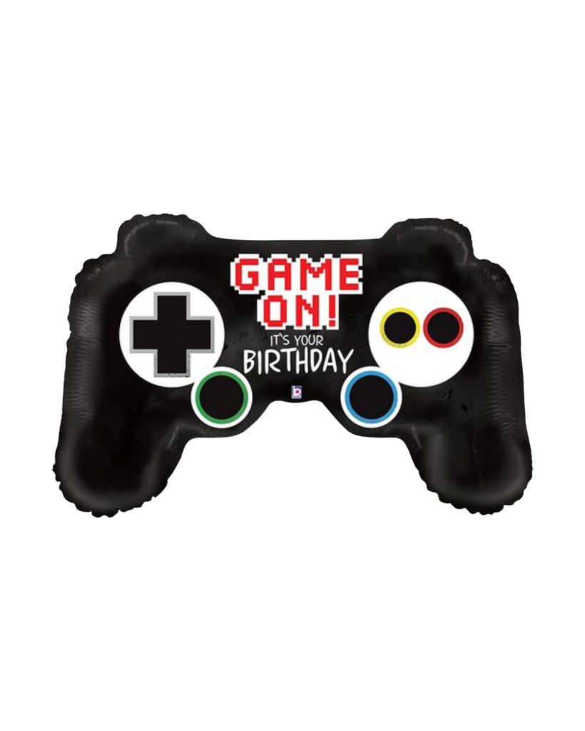 Game Controller Happy Birthday Foil Balloon Filled with Helium