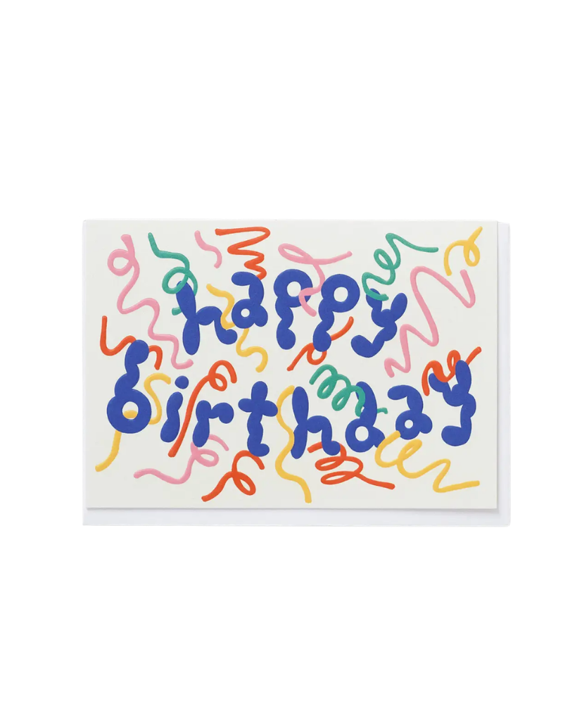 Streamers Happy Birthday Card