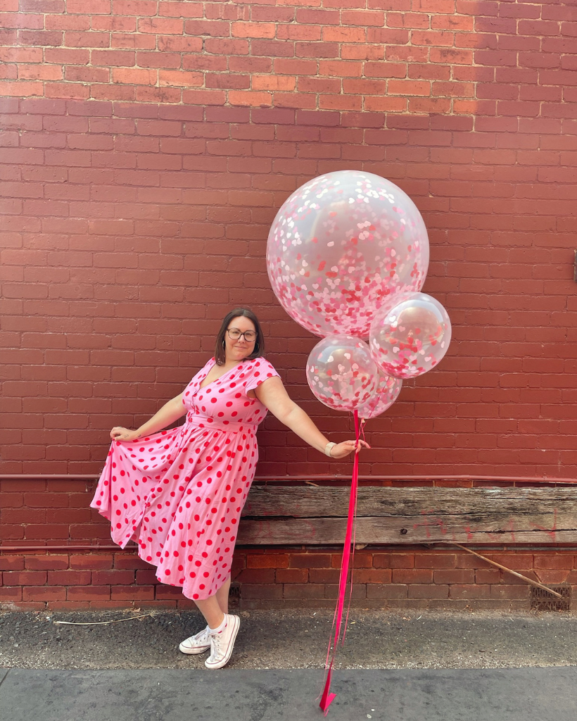 3 Flat Standard Heart Confetti Balloons