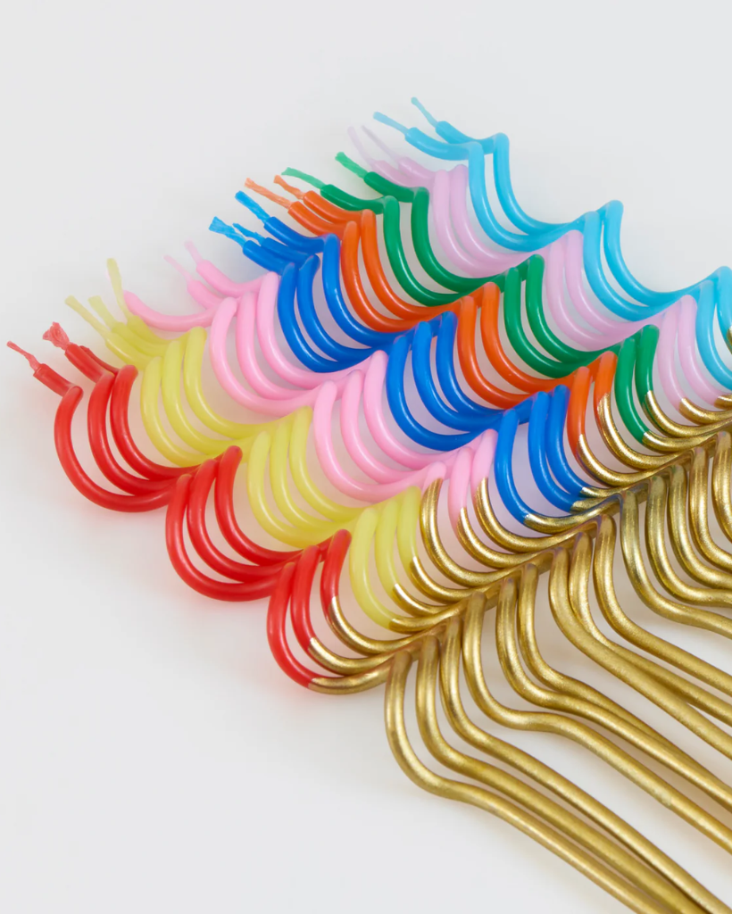 Gold Dipped Rainbow Swirly Candles
