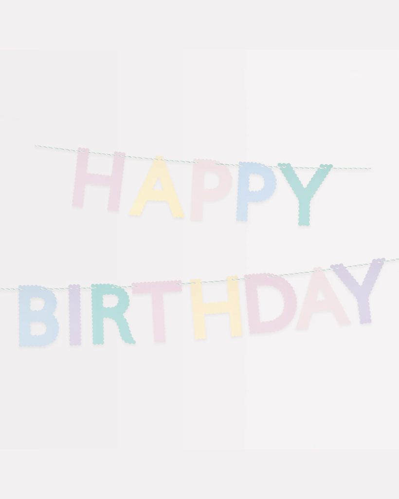 Pastel Rainbow Happy Birthday Garland