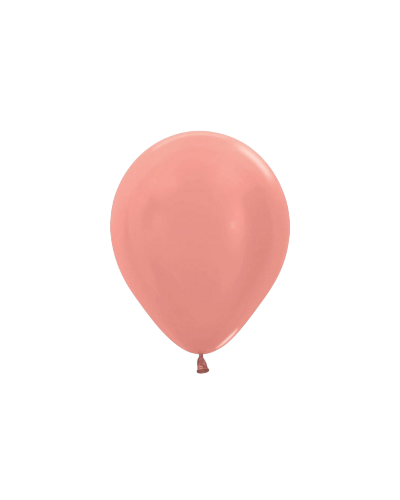 5 Flat Metallic Rose Gold Mini Balloons