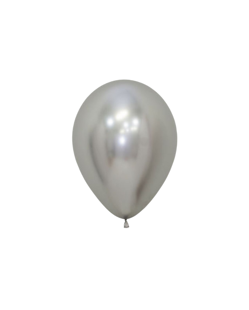 5 Flat Reflex Silver Mini Balloons