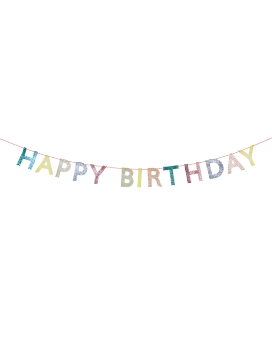 Mixed Glitter Happy Birthday Garland