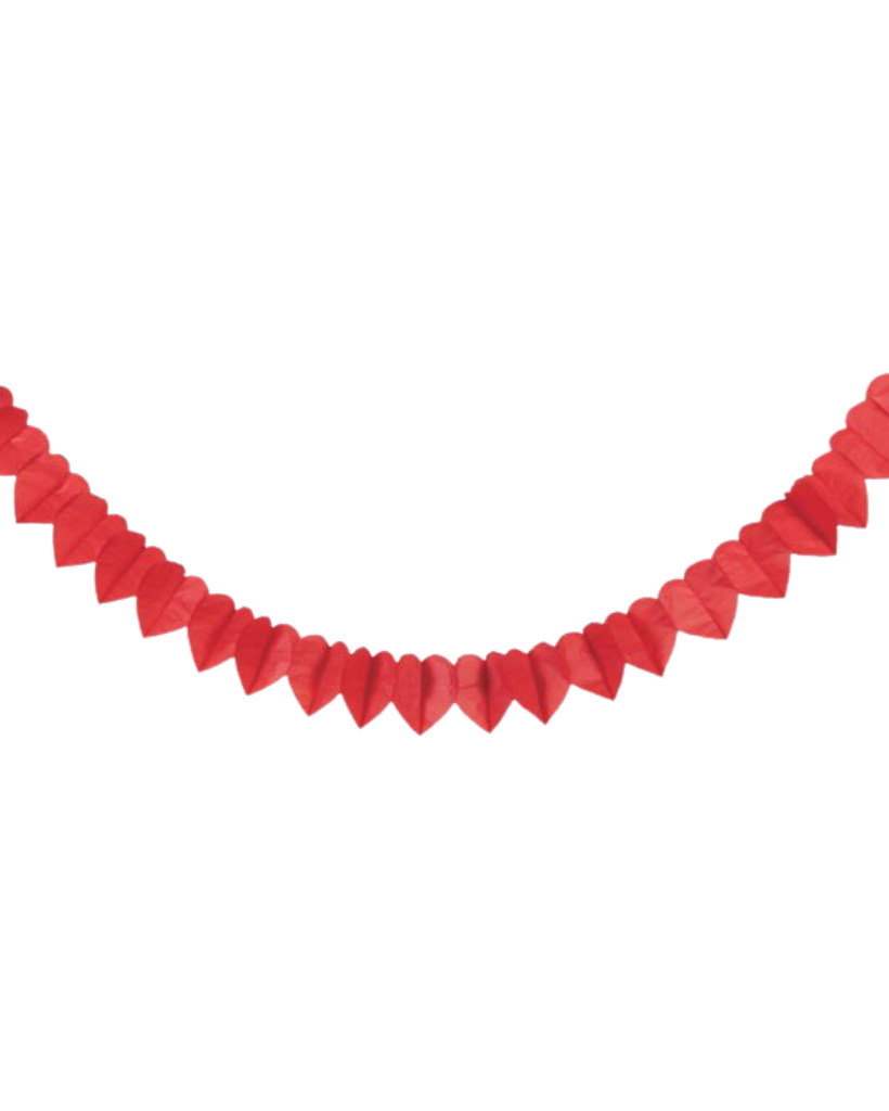 Red Heart Paper Garland