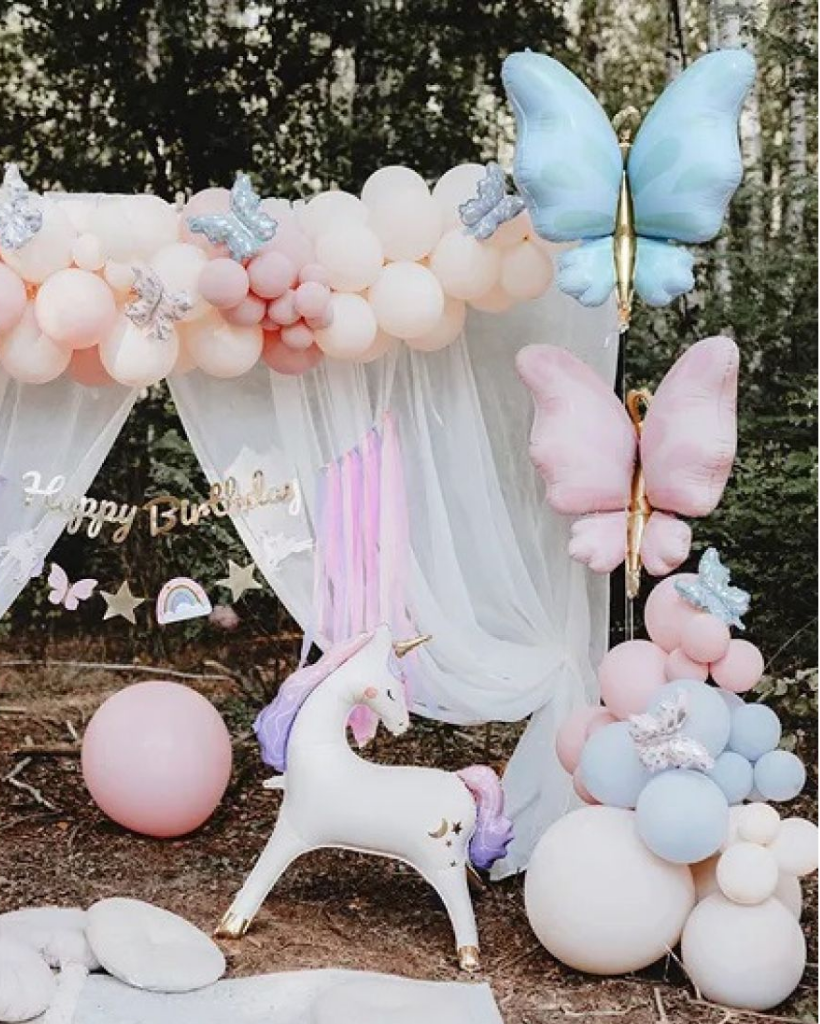 Purple Butterfly Foil Balloon Filled with Helium