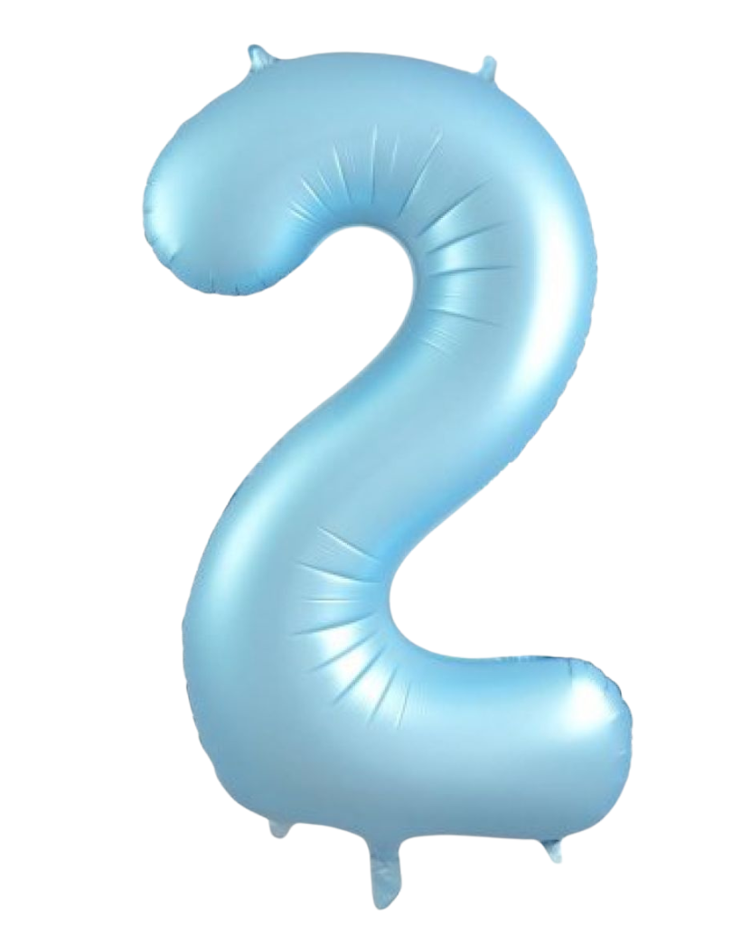 86cm Pastel Blue Matte Foil Number Balloons with Helium