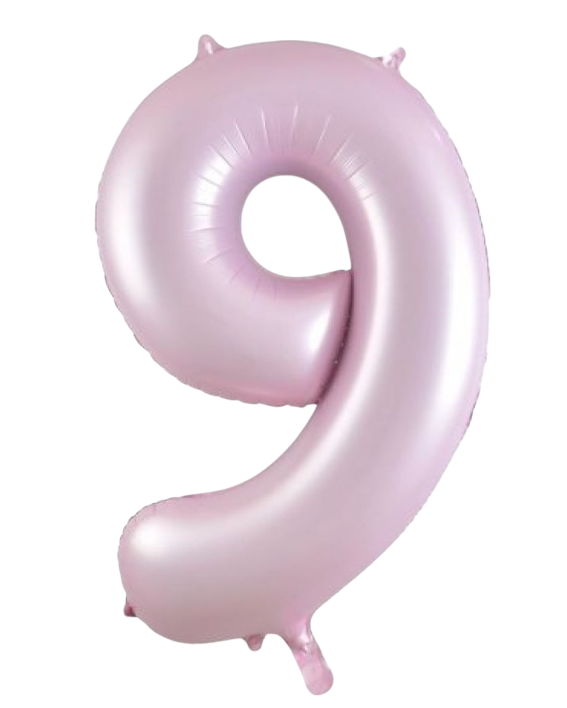 86cm Pastel Pink Matte Foil Number Balloons (Flat)