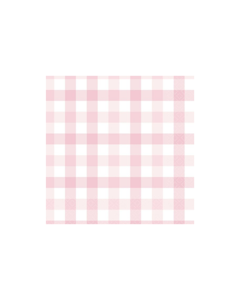 Large Pastel Pink Gingham Napkins