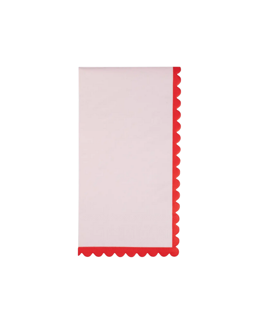 Pink and Red Ripple Edge Dinner Napkins