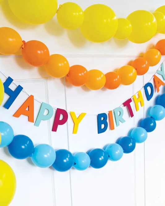 Bright Felt Happy Birthday Banner
