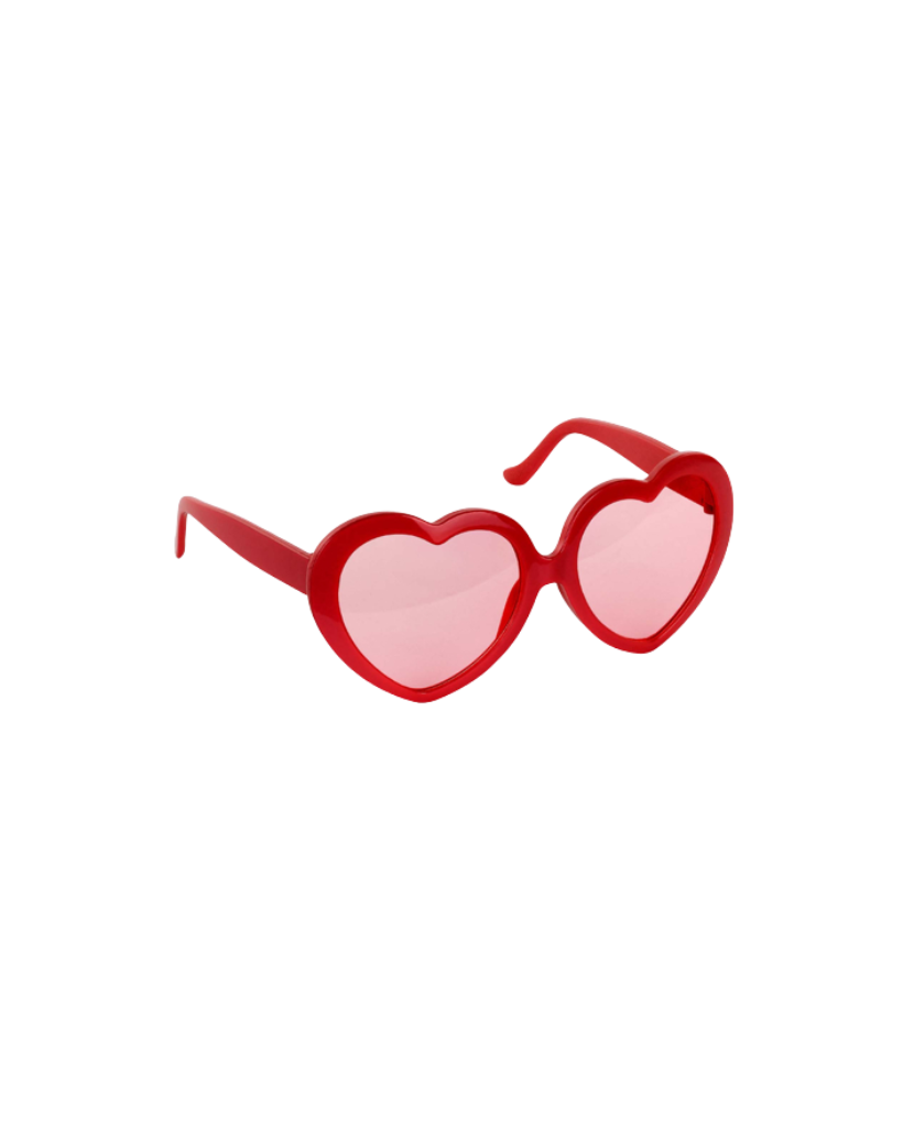 Red Beach Party Heart Glasses
