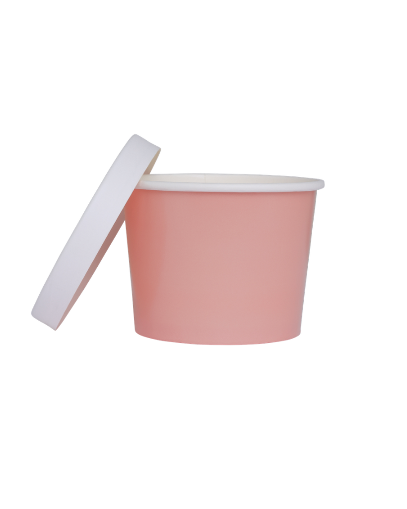 Rose Pink Round Treat Tubs With Lids