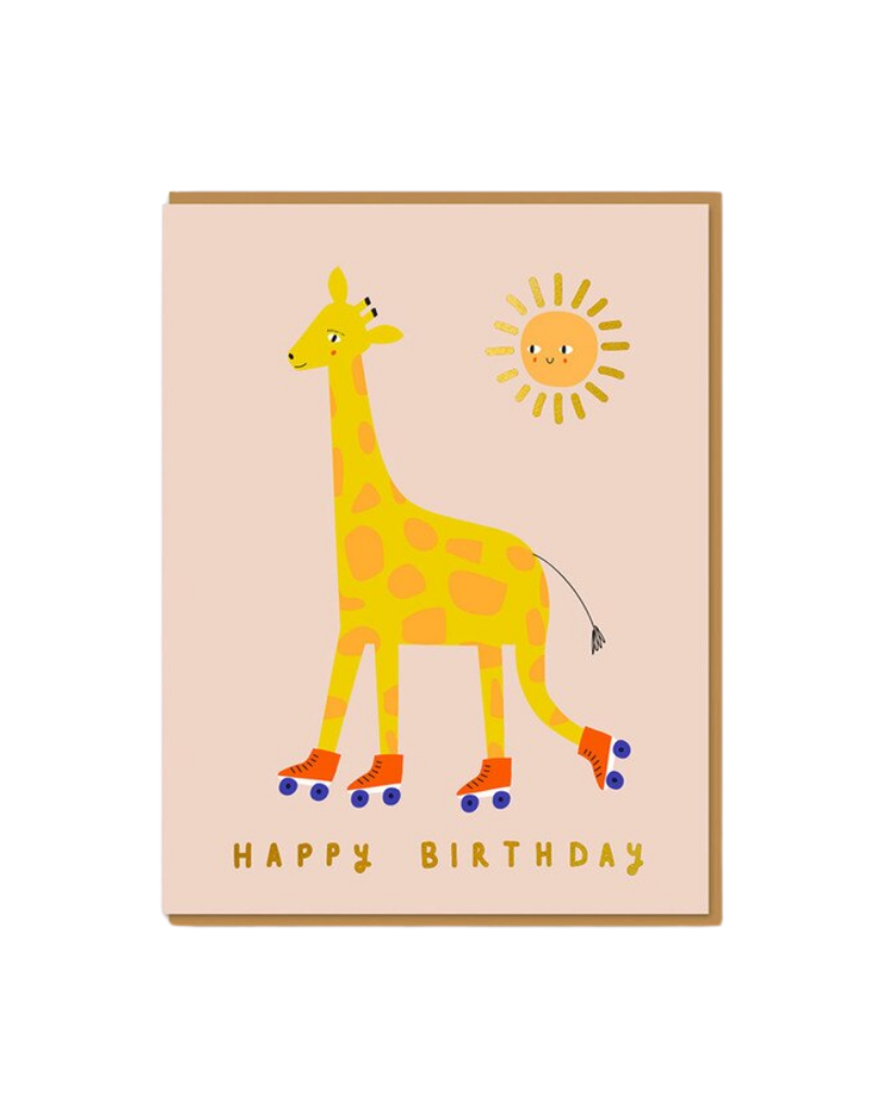 Giraffe Happy Birthday Card