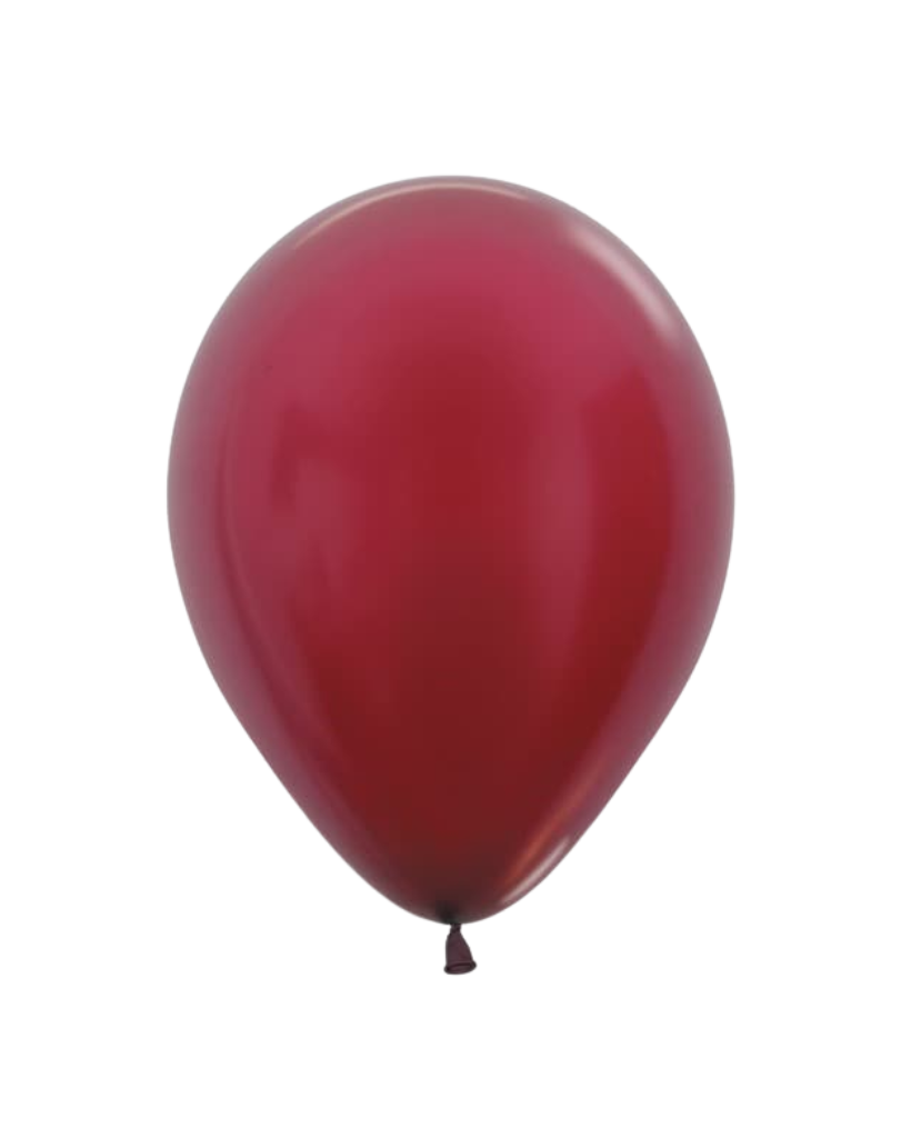 5 Flat Pearl Burgundy Standard Balloons