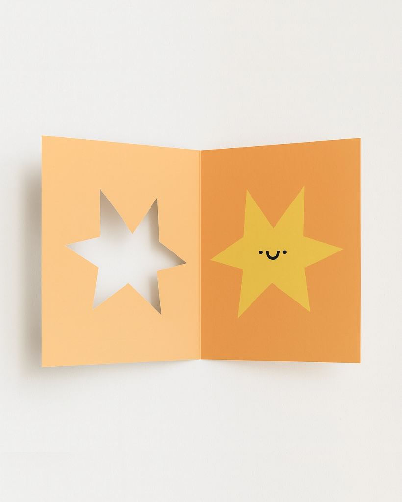 Die Cut Star Shaped Card