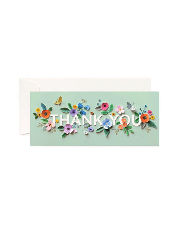 Thankyou Floral Long Card