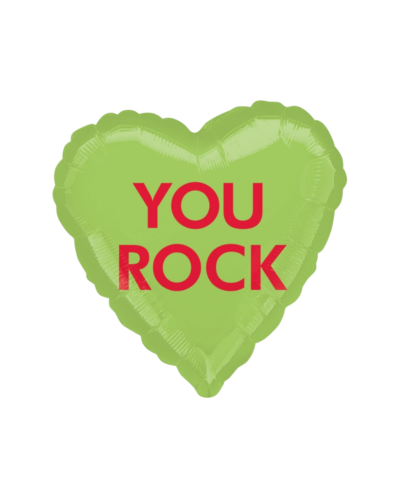 you rock heart foil balloon for celebrating