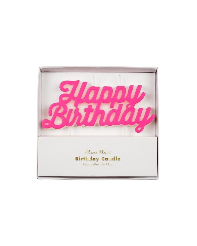 Pink Happy Birthday Candle