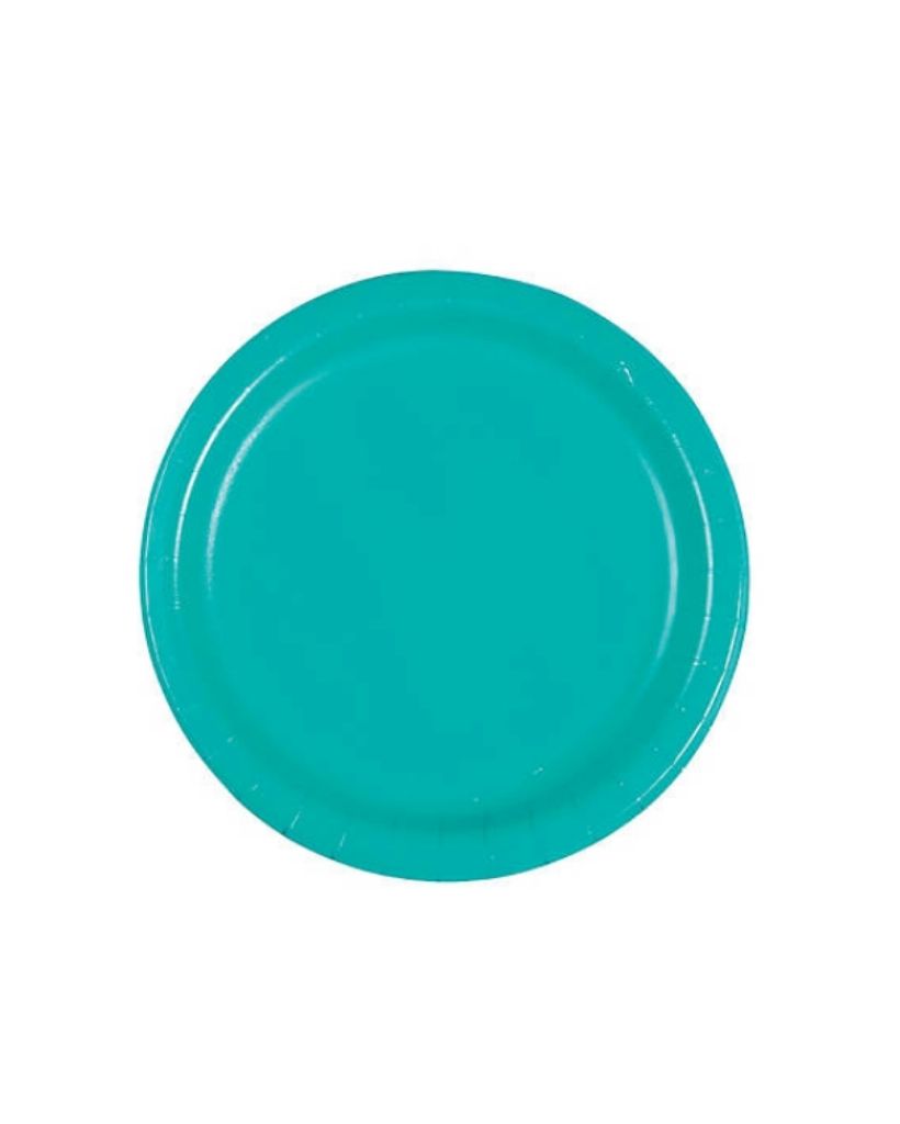 Small Teal Lagoon Paper Plates (NPC)