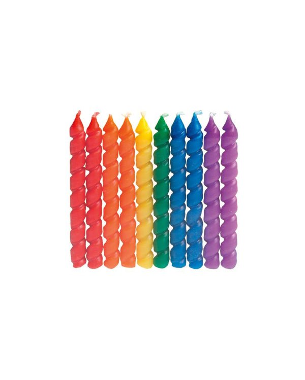 Spiral Rainbow Candles