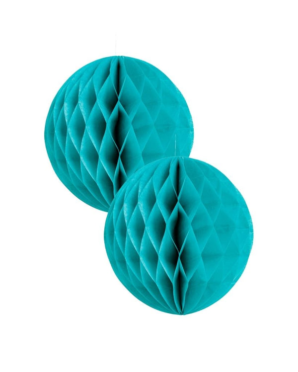 Small Turquoise Honeycomb Ball 2 Pack