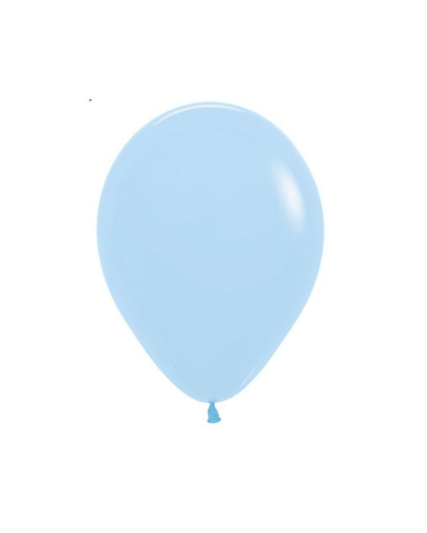 5 Flat Pastel Matte Blue Standard Balloons