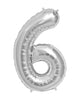 86cm Silver Number Balloons with Helium