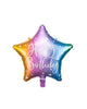 Happy Birthday Rainbow Star Balloon