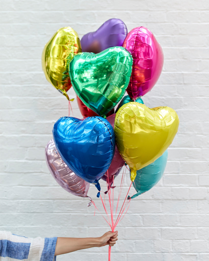 What's Love Got To Do With It Heart Foil Balloon Set Filled with Helium