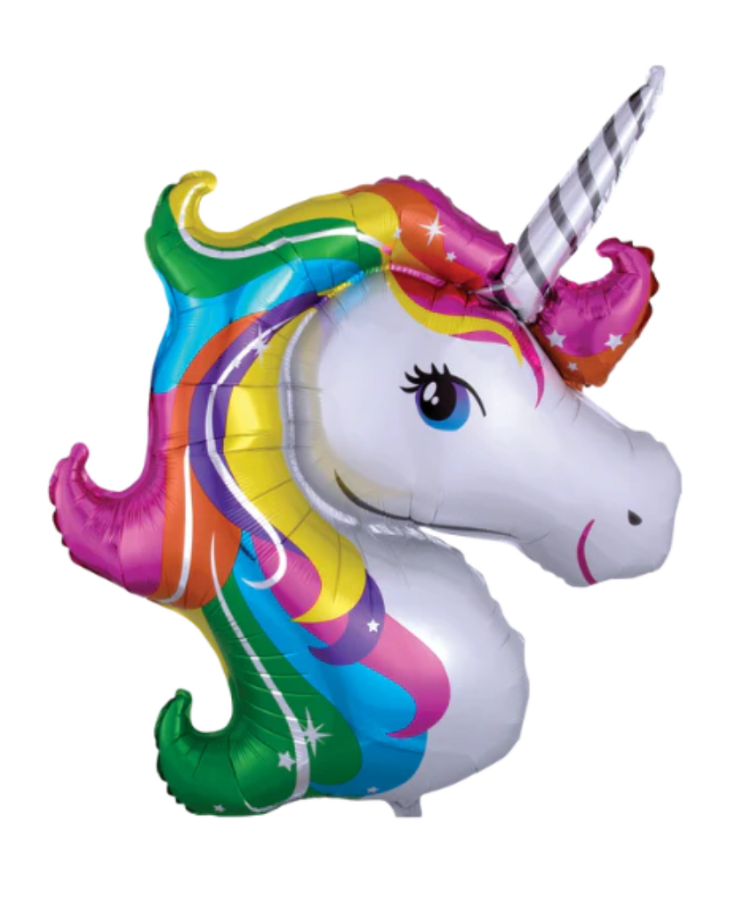 Rainbow Unicorn Foil Balloon Filled with Helium