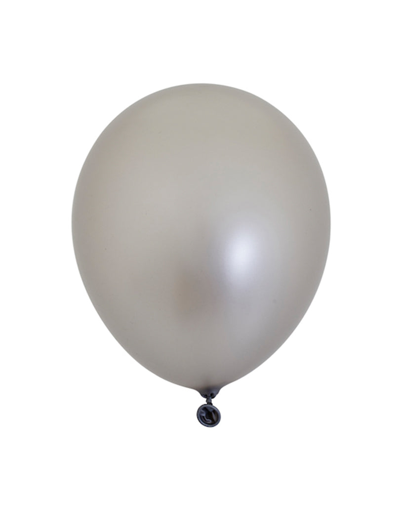 5 Flat Satin Silver Standard Balloons
