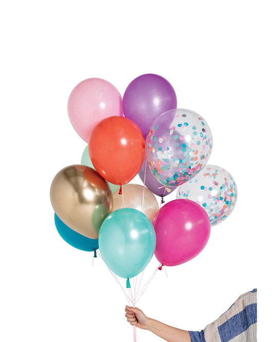 Mermaid party balloons - Mermaid latex balloon set supplies flat.