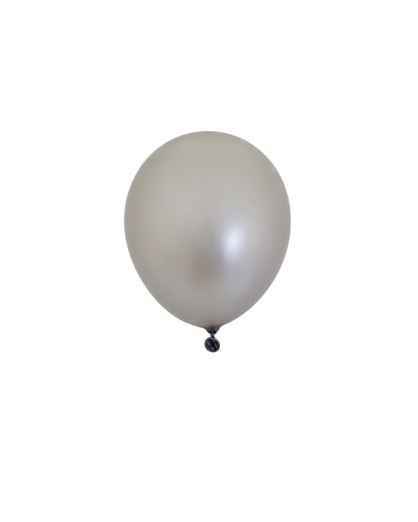 5 Flat Silver Mini Balloons