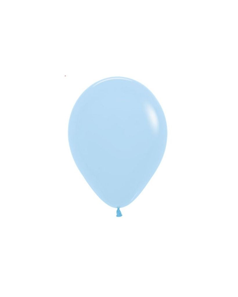 Pastel blue mini latex balloons - pack of 5 12cm balloons