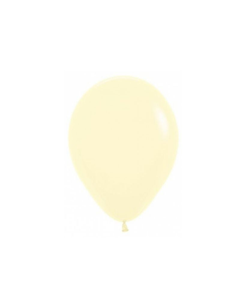 Pastel matte yellow coloured mini latex balloons