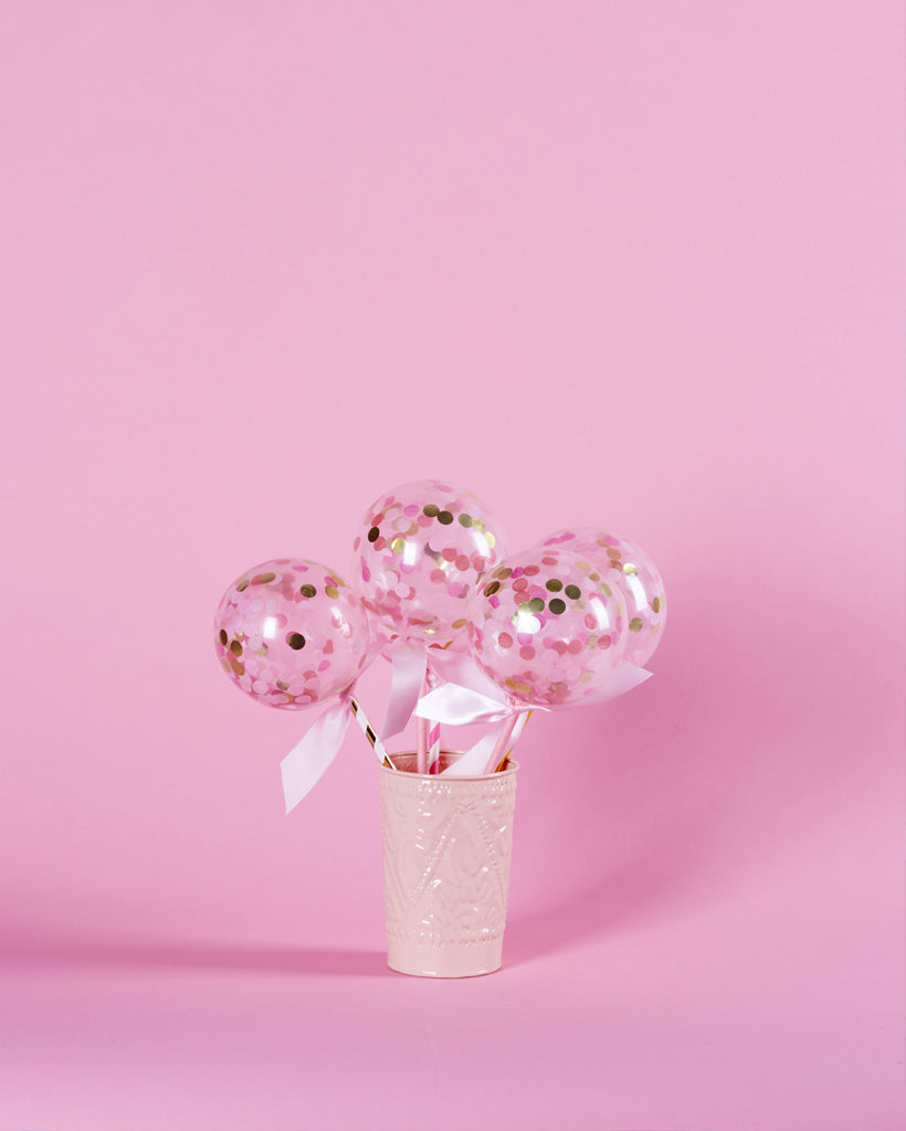 Pink Shimmer Confetti Mini Balloon Pops