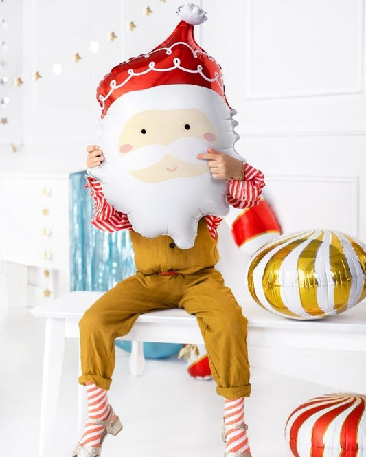 Santa Claus character balloon with a white beard.